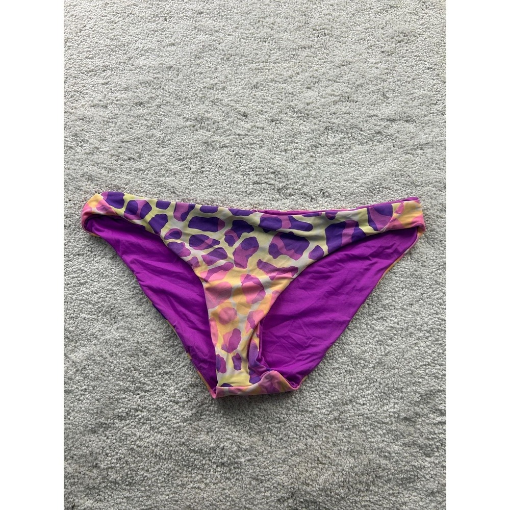 D Swim Bikini Bottom Womens Large Animal Print Cheeky Swimwear Bathing Suit